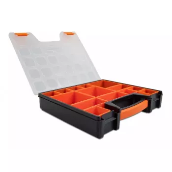 Aufbewahrungsbox DeLOCK Sortierbox 14 Fächer 312x272x60mm orange schwarz
