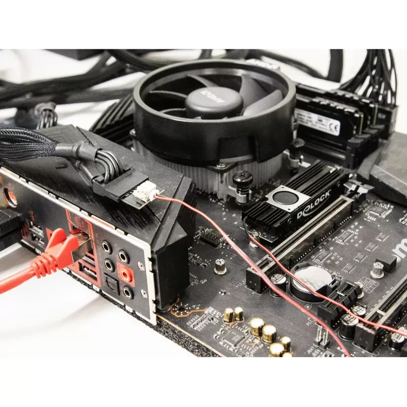Heatsink DeLOCK Kühlkörper mit Lüfter für M.2 SSD 2280 schwarz Aluminium