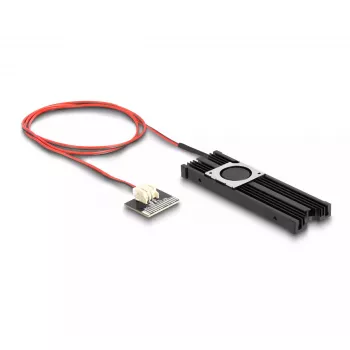 Heatsink DeLOCK Kühlkörper mit Lüfter für M.2 SSD 2280 schwarz Aluminium