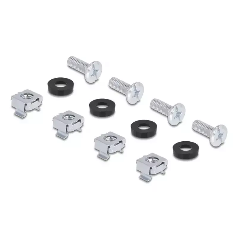 Montageset DELOCK 67281 — Zubehör für Metallracks, schwarz, universelles 2-teiliges Set