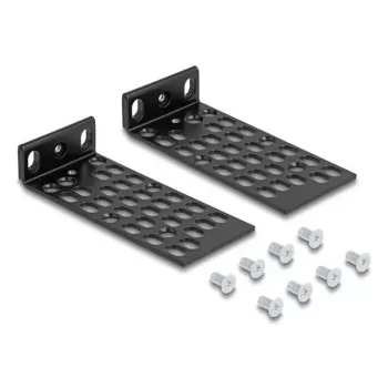 Montageset DELOCK 67281 — Zubehör für Metallracks, schwarz, universelles 2-teiliges Set