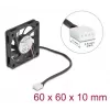 DELOCK Computer Case Fan 6 cm (60x60x10 mm), 12 V, Kugellager, Schwarz, Modell 67294
