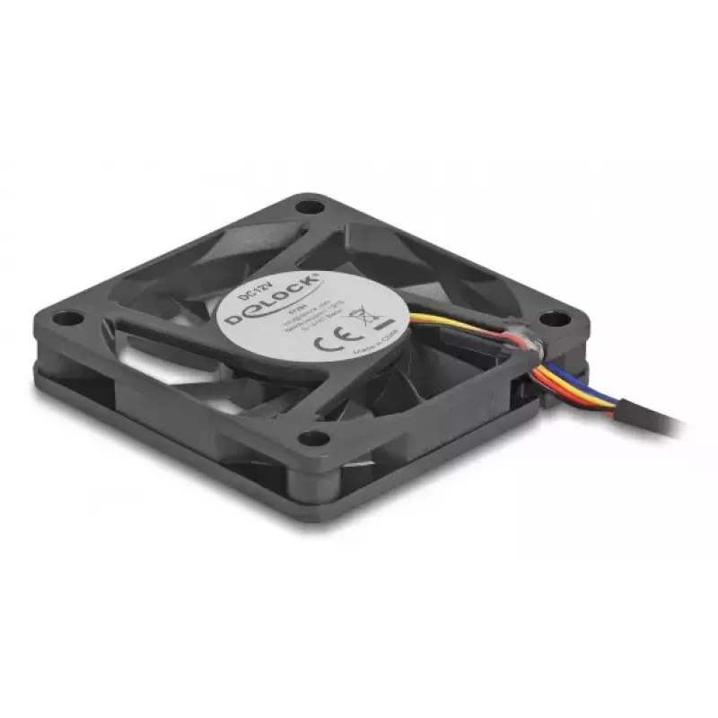 DELOCK Computer Case Fan 6 cm (60x60x10 mm), 12 V, Kugellager, Schwarz, Modell 67294