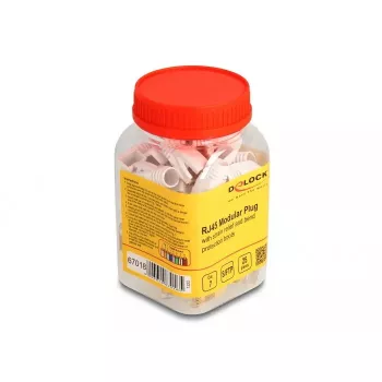 DeLOCK Netzwerkkabel RJ45 Modularstecker 25 Stück Set Kat.7 Gold Weiß