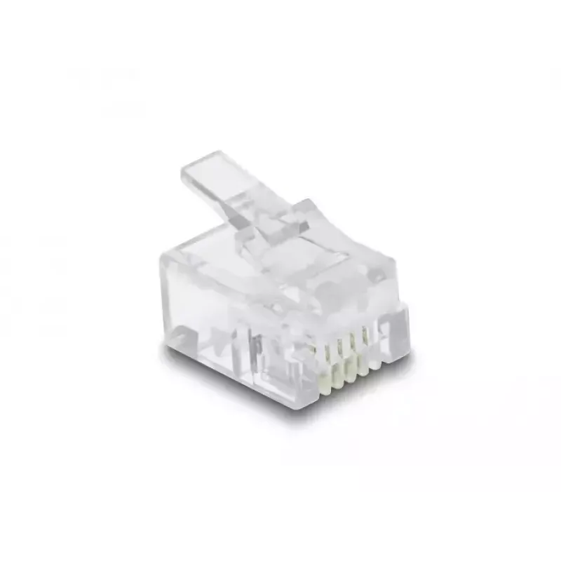 DeLOCK RJ11 Modularstecker 100 Stück Transparent Polycarbonat