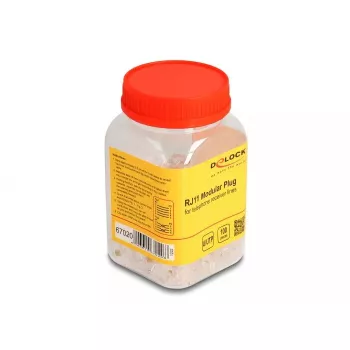 DeLOCK RJ11 Modularstecker 100 Stück Transparent Polycarbonat