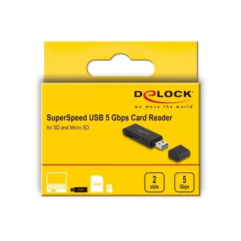 Kartenleser DeLOCK 91002 USB Schwarz MicroSD SD SDHC SDXC 5000 Mbit/s