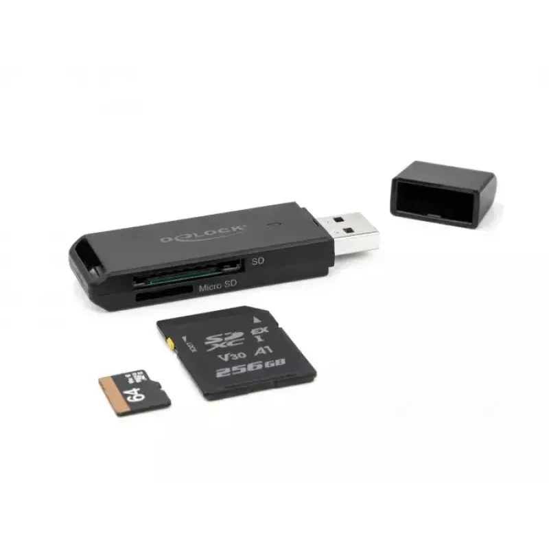 Kartenleser DeLOCK 91002 USB Schwarz MicroSD SD SDHC SDXC 5000 Mbit/s