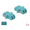 Glasfaser-Adapter DELOCK LC Buchse–Buchse OM3 Duplex (2er-Pack)