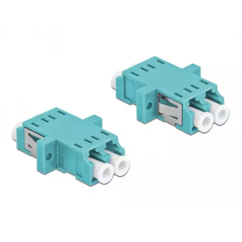 Glasfaser-Adapter DELOCK LC Buchse–Buchse OM3 Duplex (2er-Pack)