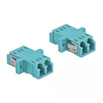 Glasfaser-Adapter DELOCK LC Buchse–Buchse OM3 Duplex (2er-Pack)