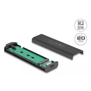 SSD-Gehäuse DeLOCK 42031 Schwarz M.2 PCIe SATA 20 Gbit/s