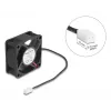 DELOCK 67289 Computergehäuselüfter 6 cm, Kugellager, 0,71 m³/h, 5 V DC, Schwarz