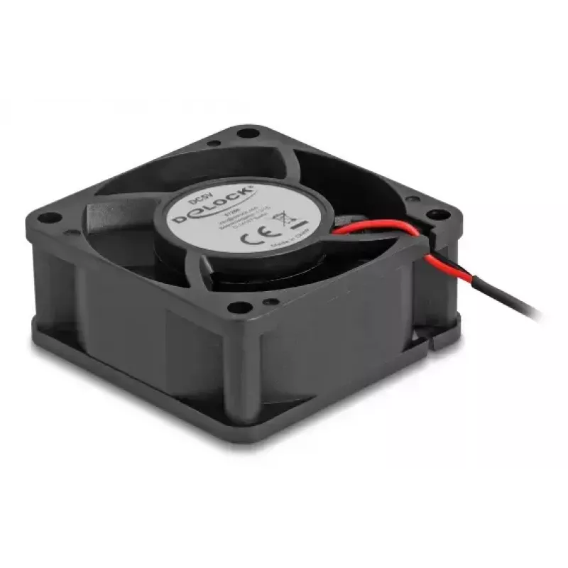DELOCK 67289 Computergehäuselüfter 6 cm, Kugellager, 0,71 m³/h, 5 V DC, Schwarz