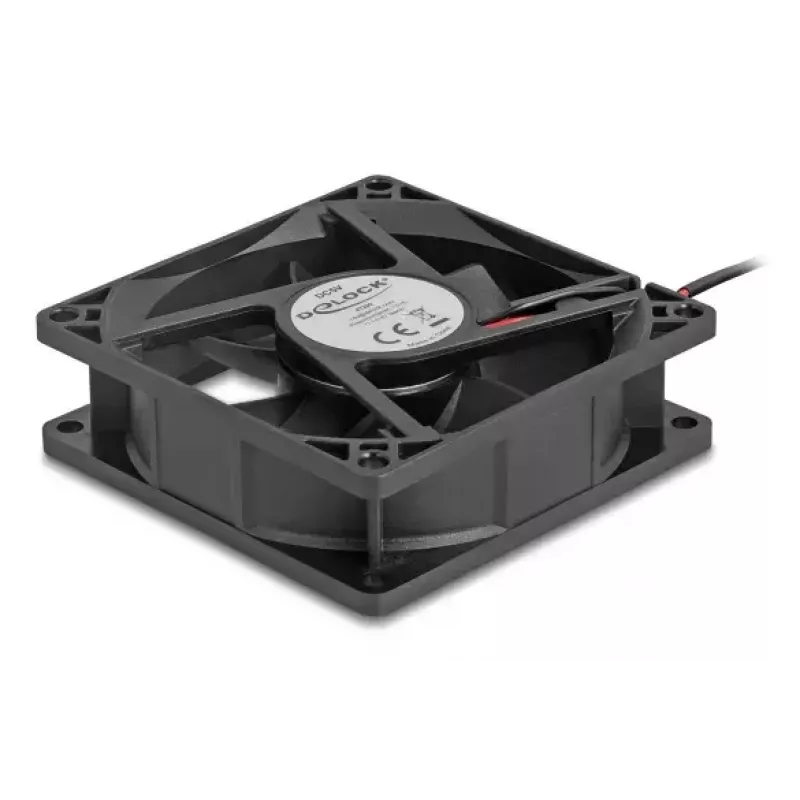 DELOCK Computer-Gehäuselüfter 8 cm (80 x 80 x 25 mm), Kugellager, 5 V DC, Schwarz