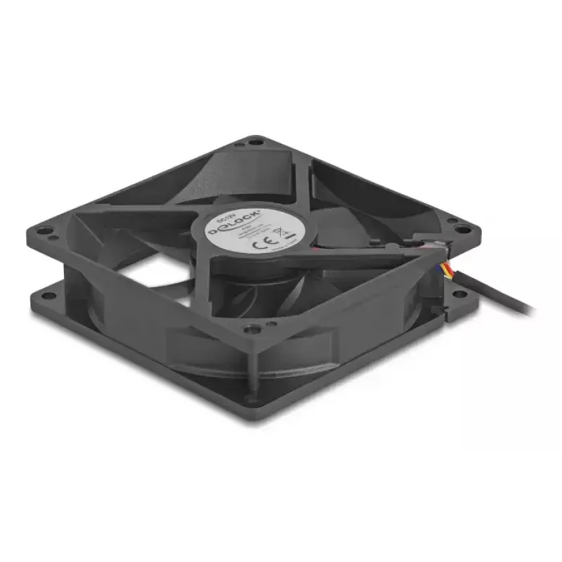 Computergehäuselüfter DELOCK 67297 92 mm, Kugellager, Luftstrom 1,21 m³/h, schwarz