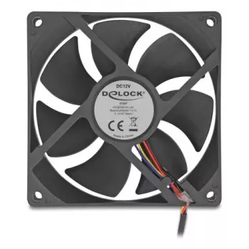 Computergehäuselüfter DELOCK 67297 92 mm, Kugellager, Luftstrom 1,21 m³/h, schwarz