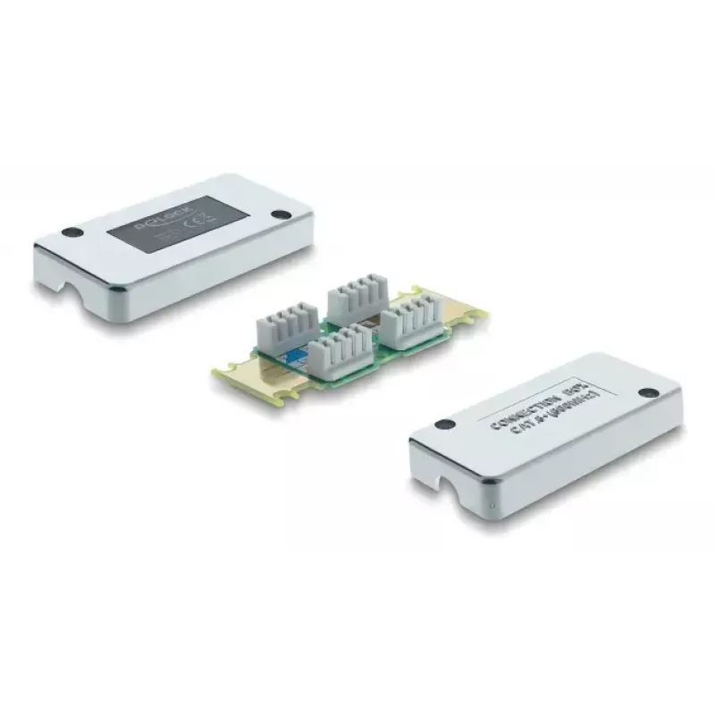 DELOCK Netzwerk-Anschlussdose Cat.6 STP LSA, S/UTP-Schirmung, 35×82×23 mm, silber