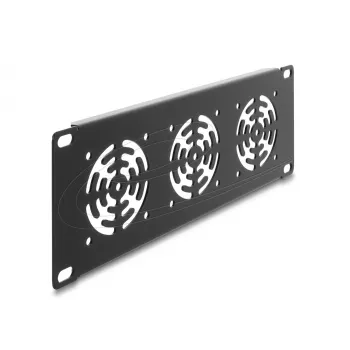 Abdeckplatte DeLOCK 67431 mit 3 eingebauten 60×60 mm Lüftern, Metall, dunkelgrau, 1 Stk.