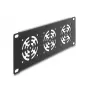 Abdeckplatte DeLOCK 67431 mit 3 eingebauten 60×60 mm Lüftern, Metall, dunkelgrau, 1 Stk.