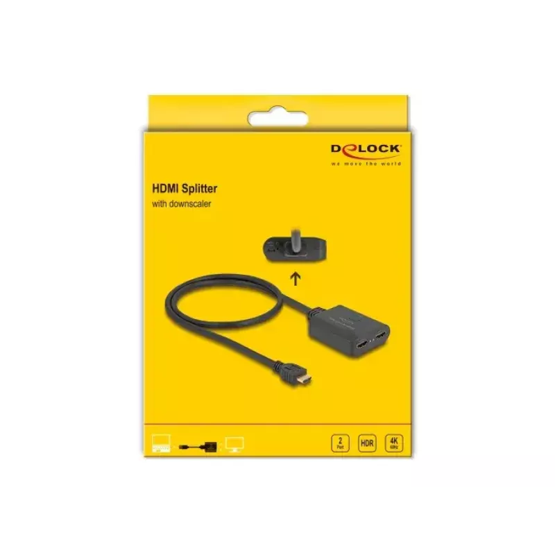DeLOCK HDMI-Splitter 1 x HDMI-Eingang auf 2 x HDMI-Ausgang 4K 60 Hz