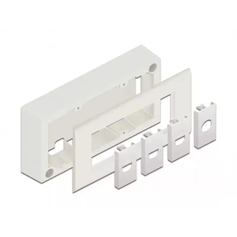 Patchpanel-Zubehör DELOCK 81333 — weiße Polycarbonat-Halterung, 152×50×82 mm