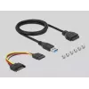 DeLOCK Frontblende 3,5 Zoll USB 5 Gbit/s 1 x USB Typ-C + 2 x USB Typ-A + SD- und Micro-SD-Steckplatz