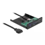 DeLOCK Frontblende 3,5 Zoll USB 5 Gbit/s 1 x USB Typ-C + 2 x USB Typ-A + SD- und Micro-SD-Steckplatz