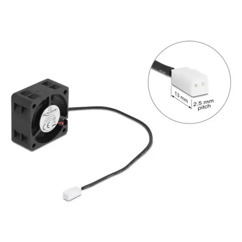 Lüfter DELOCK 67287 axial 4 cm, 5 V DC, Kugellager, 0,19 m³/h, schwarz