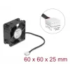 DELOCK Computer-Gehäuselüfter 6 cm (60x60x25 mm) 12 V DC, Kugellager, Schwarz