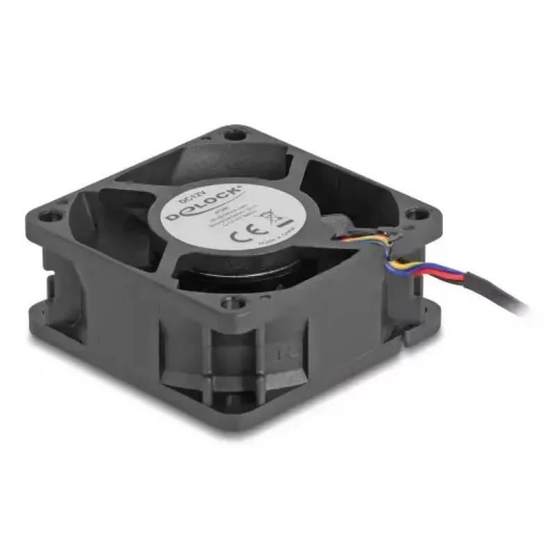 DELOCK Computer-Gehäuselüfter 6 cm (60x60x25 mm) 12 V DC, Kugellager, Schwarz