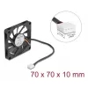 Computergehäuselüfter DELOCK 67315 — 70 mm Kugellager, 0,42 m³/h, schwarz