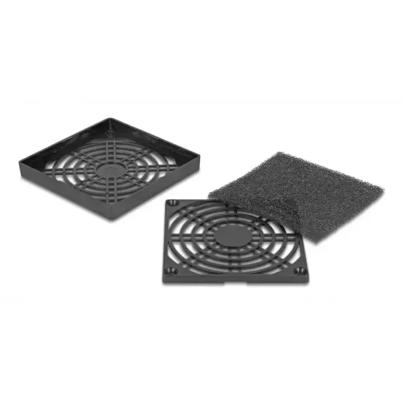 Lüftergitter DELOCK 67311, ABS, schwarz, 87×87 mm, Montageabstand 71,5×71,5 mm