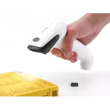 Hand-Barcodescanner DeLOCK 90587 1D 2D Kabellos Bluetooth USB Weiß