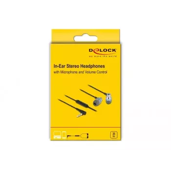 Headset DeLOCK 27183 In-Ear-Kopfhörer 3,5-mm-Klinke Mikrofon Lautstärkeregelung