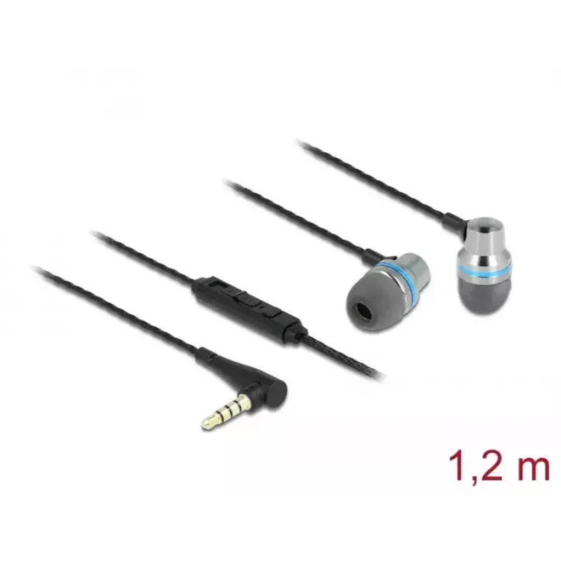 Headset DeLOCK 27183 In-Ear-Kopfhörer 3,5-mm-Klinke Mikrofon Lautstärkeregelung