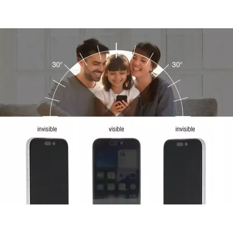 Datenschutz-Tempered-Glass-Display-/Rückseitenschutz für Apple iPhone 16 — DELOCK 81281, stoß- und kratzfest, schwarz/transparent, 1 Stück