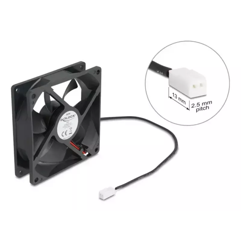 DELOCK Computer-Gehäuselüfter 92 mm 5 V DC Kugellager 1,02 m³/h Schwarz (Modell 67291)