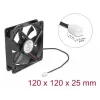 DELOCK 67292 Computergehäuselüfter 120 mm Schwarz, Kugellager, 5 V DC, Luftstrom 1,73 m³/h