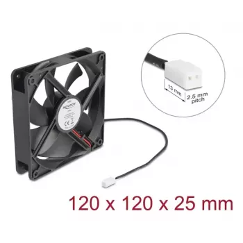 DELOCK 67292 Computergehäuselüfter 120 mm Schwarz, Kugellager, 5 V DC, Luftstrom 1,73 m³/h