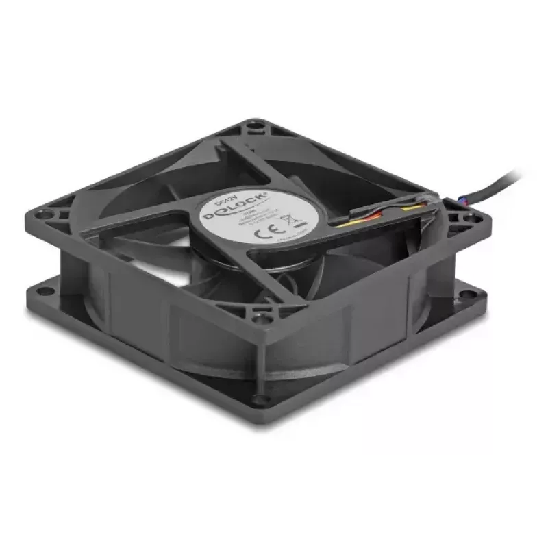 Computer-Gehäuselüfter DELOCK 67296 — 80 mm, Kugellager, 0,97 m³/h, schwarz