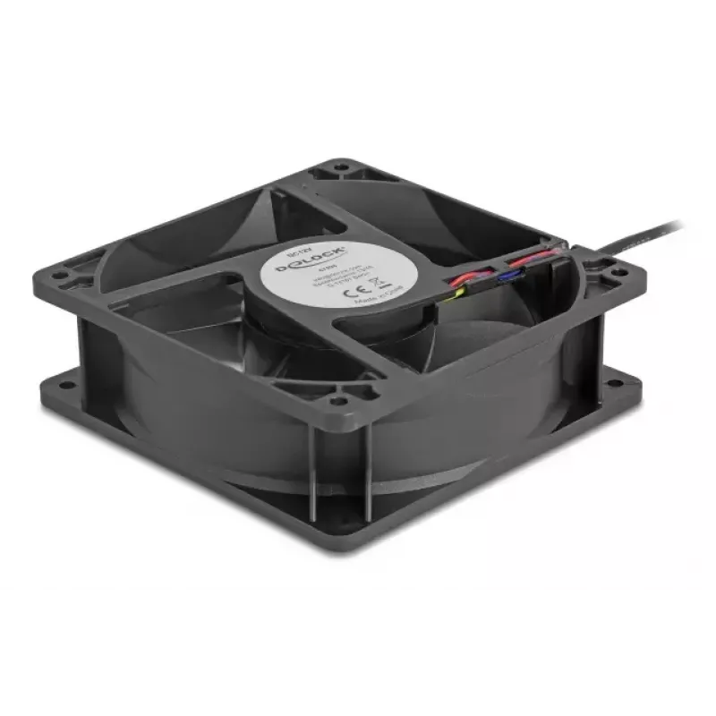 Lüfter DELOCK 67298 120 mm Schwarz 12 cm Kugellager 12 V DC 3,53 m³/h