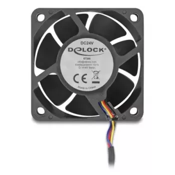 Computergehäuselüfter DELOCK 67300 — 60 mm Axiallüfter, 24 V, Kugellager, schwarz