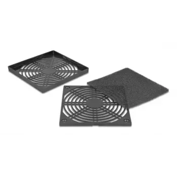 Lüftergitter DELOCK 67313, ABS schwarz, 125×125 mm, Montagebohrbild 105×105 mm