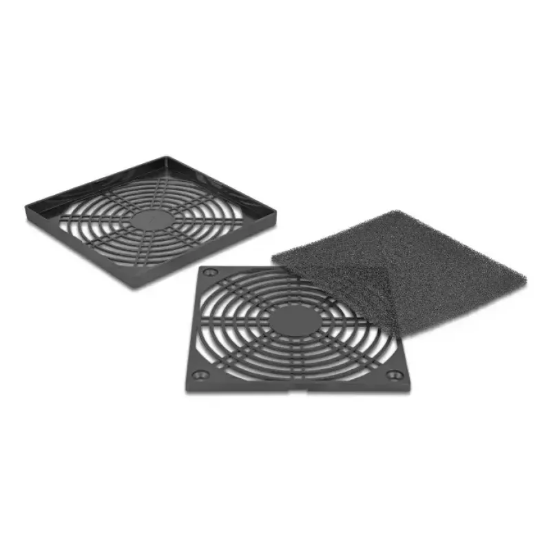 Lüftergitter DELOCK 67313, ABS schwarz, 125×125 mm, Montagebohrbild 105×105 mm