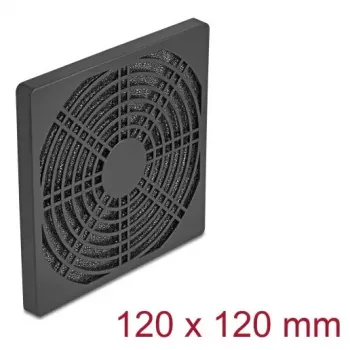 Lüftergitter DELOCK 67313, ABS schwarz, 125×125 mm, Montagebohrbild 105×105 mm