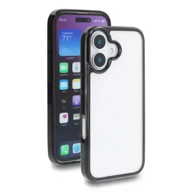 Schutzhülle für iPhone 17 von DELOCK, transparent schwarz, passend für 16 cm (6,3 Zoll) Bildschirm
