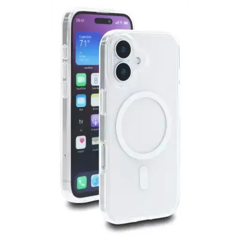 Schutzhülle für iPhone 17 von DELOCK — Cover, MagSafe-kompatibel, transparent-weiß, passend für Bildschirme bis zu 16 cm (6,3 Zoll)