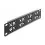 Abdeckblende DELOCK 67430 mit 4 eingebauten 40×40 mm Lüftern, Metallgehäuse, dunkelgrau, 1U