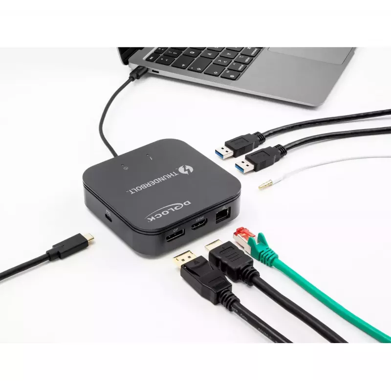 DeLOCK Thunderbolt 3 Mini Dockingstation 8K DisplayPort HDMI USB LAN Audio PD 3.0